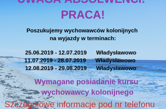 UWAGA ABSOLWENCI! PRACA!